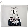 Portfard Cosmetice tip Plic, model BTS Army 6 cu semnaturii, 23x18 cm, Alb, BEKZ® 13 Portfard Cosmetice tip Plic model BTS Army 6 cu semnaturii 23x18 cm Alb BEKZ®