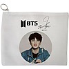Portfard Cosmetice tip Plic, model BTS Jimin cu semnatura, 23x18 cm, Alb, BEKZ® 13 Portfard Cosmetice tip Plic model BTS Jimin cu semnatura 23x18 cm Alb BEKZ®