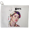Portfard Cosmetice tip Plic, model BTS Jimin cu semnatura 3, 23x18 cm, Alb, BEKZ® 13 Portfard Cosmetice tip Plic model BTS Jimin cu semnatura 3 23x18 cm Alb BEKZ®