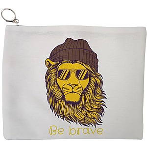 Portfard Cosmetice tip Plic, model Be Brave, 23x18 cm, Alb, BEKZ®