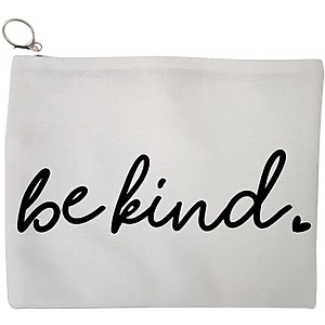 Portfard Cosmetice tip Plic, model Be kind, 23x18 cm, Alb, BEKZ®