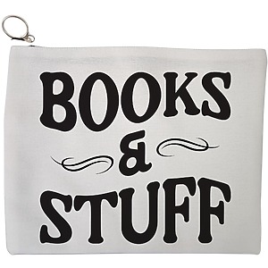 Portfard Cosmetice tip Plic, model Books and Stuff, 23x18 cm, Alb, BEKZ®