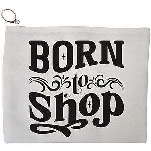 Portfard Cosmetice tip Plic, model Born to shop, 23x18 cm, Alb, BEKZ®