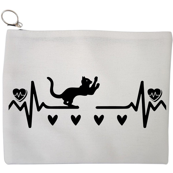 Portfard Cosmetice tip Plic, model Cat Love 2, 23x18 cm, Alb, BEKZ® 9 Portfard Cosmetice tip Plic model Cat Love 2 23x18 cm Alb BEKZ®