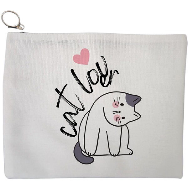 Portfard Cosmetice tip Plic, model Cat Lover, 23x18 cm, Alb, BEKZ® 9 Portfard Cosmetice tip Plic model Cat Lover 23x18 cm Alb BEKZ®