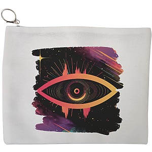 Portfard Cosmetice tip Plic, model Celestial Eye 18, 23x18 cm, Alb, BEKZ®