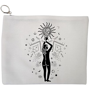 Portfard Cosmetice tip Plic, model Conexiune Solara, 23x18 cm, Alb, BEKZ®