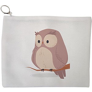 Portfard Cosmetice tip Plic, model Cute Owl, 23x18 cm, Alb, BEKZ®
