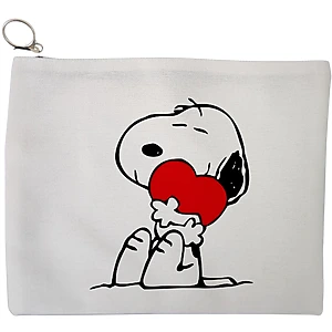 Portfard Cosmetice tip Plic, model Doggo Love, 23x18 cm, Alb, BEKZ®