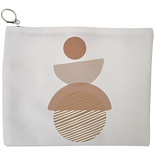 Portfard Cosmetice tip Plic, model Echilibru Geometric, 23x18 cm, Alb, BEKZ®