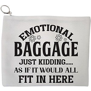 Portfard Cosmetice tip Plic, model Emotional baggage, 23x18 cm, Alb, BEKZ®