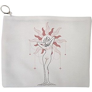 Portfard Cosmetice tip Plic, model Feminine Solar Aura, 23x18 cm, Alb, BEKZ®