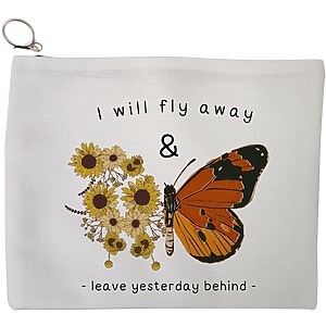 Portfard Cosmetice tip Plic, model Flight to Freedom, 23x18 cm, Alb, BEKZ®