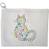 Portfard Cosmetice tip Plic, model Floral Cat, 23x18 cm, Alb, BEKZ® 13 Portfard Cosmetice tip Plic model Floral Cat 23x18 cm Alb BEKZ®