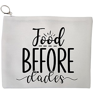 Portfard Cosmetice tip Plic, model Food before dudes, 23x18 cm, Alb, BEKZ®