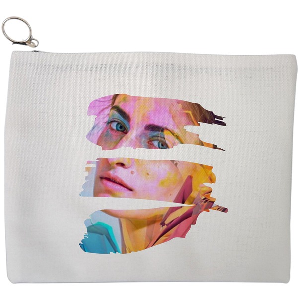 Portfard Cosmetice tip Plic, model Fragmented Art, 23x18 cm, Alb, BEKZ® 9 Portfard Cosmetice tip Plic model Fragmented Art 23x18 cm Alb BEKZ®