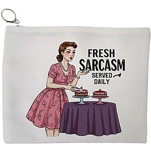 Portfard Cosmetice tip Plic, model Fresh sarcas, Served Daily, 23x18 cm, Alb, BEKZ®