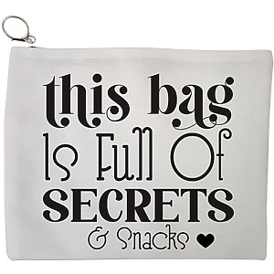 Portfard Cosmetice tip Plic, model Full of secrects and snacks 2, 23x18 cm, Alb, BEKZ®