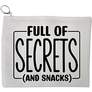 Portfard Cosmetice tip Plic, model Full of secrects and snacks, 23x18 cm, Alb, BEKZ®