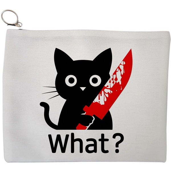 Portfard Cosmetice tip Plic, model Funny Black Cat, 23x18 cm, Alb, BEKZ® 9 Portfard Cosmetice tip Plic model Funny Black Cat 23x18 cm Alb BEKZ®
