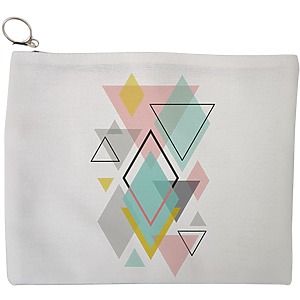 Portfard Cosmetice tip Plic, model Geometrica Pastel, 23x18 cm, Alb, BEKZ®