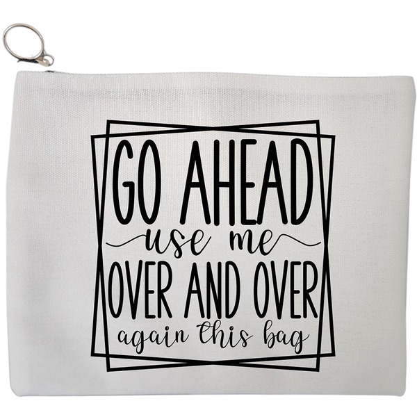 Portfard Cosmetice tip Plic, model Go ahead use me, over and over again this bag 2, 23x18 cm, Alb, BEKZ® 9 Portfard Cosmetice tip Plic model Go ahead use me over and over again this bag 2 23x18 cm Alb BEKZ®