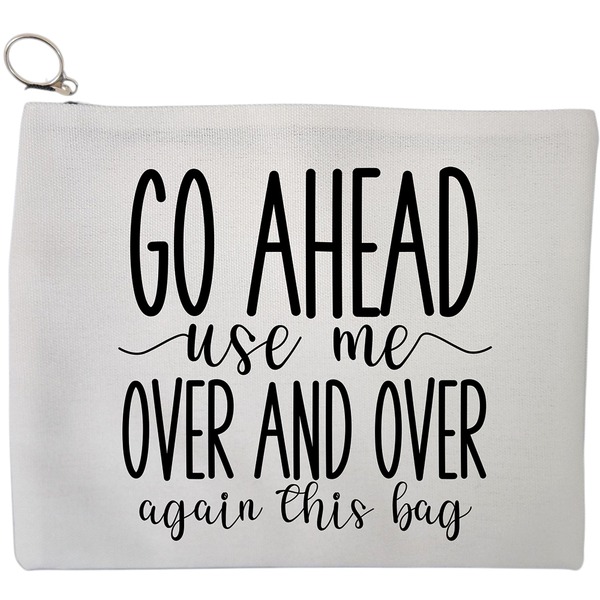 Portfard Cosmetice tip Plic, model Go ahead use me, over and over again this bag, 23x18 cm, Alb, BEKZ® 9 Portfard Cosmetice tip Plic model Go ahead use me over and over again this bag 23x18 cm Alb BEKZ®