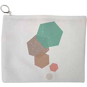 Portfard Cosmetice tip Plic, model Hexagons, 23x18 cm, Alb, BEKZ®