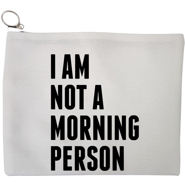 Portfard Cosmetice tip Plic, model I am not a morning person, 23x18 cm, Alb, BEKZ® 9 Portfard Cosmetice tip Plic model I am not a morning person 23x18 cm Alb BEKZ®