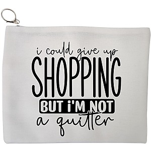 Portfard Cosmetice tip Plic, model I could give my shopping, 23x18 cm, Alb, BEKZ®