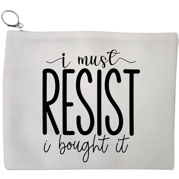 Portfard Cosmetice tip Plic, model I must resist, I bought it, 23x18 cm, Alb, BEKZ® 9 Portfard Cosmetice tip Plic model I must resist I bought it 23x18 cm Alb BEKZ®