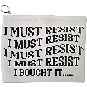 Portfard Cosmetice tip Plic, model I must restist, 23x18 cm, Alb, BEKZ®