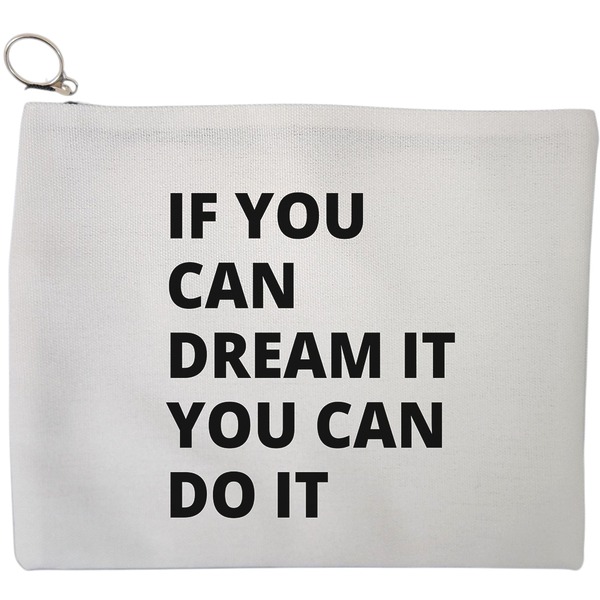 Portfard Cosmetice tip Plic, model If you can dream it you can do it, 23x18 cm, Alb, BEKZ® 9 Portfard Cosmetice tip Plic model If you can dream it you can do it 23x18 cm Alb BEKZ®