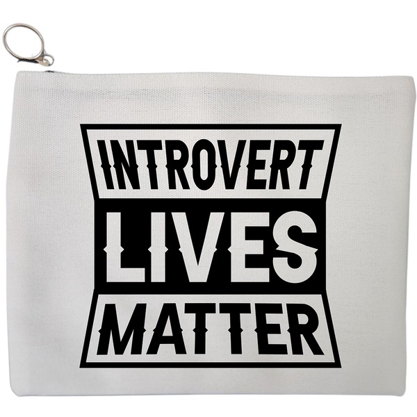 Portfard Cosmetice tip Plic, model Introvert Lives Matter, 23x18 cm, Alb, BEKZ® 9 Portfard Cosmetice tip Plic model Introvert Lives Matter 23x18 cm Alb BEKZ®