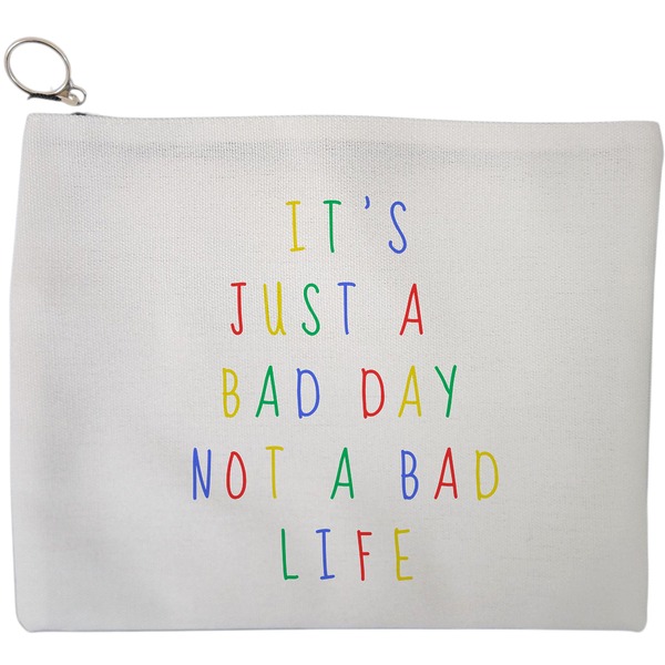Portfard Cosmetice tip Plic, model It’s just a bad day not a bad life, 23x18 cm, Alb, BEKZ® 9 Portfard Cosmetice tip Plic model Its just a bad day not a bad life 23x18 cm Alb BEKZ®