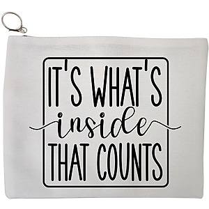 Portfard Cosmetice tip Plic, model It's what's inside that counts 2, 23x18 cm, Alb, BEKZ®