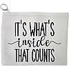 Portfard Cosmetice tip Plic, model It's what's inside that counts, 23x18 cm, Alb, BEKZ® 13 Portfard Cosmetice tip Plic model Its whats inside that counts 23x18 cm Alb BEKZ®