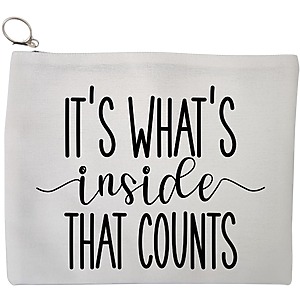 Portfard Cosmetice tip Plic, model It's what's inside that counts, 23x18 cm, Alb, BEKZ®