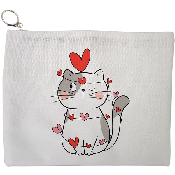 Portfard Cosmetice tip Plic, model Kitty Love, 23x18 cm, Alb, BEKZ® 9 Portfard Cosmetice tip Plic model Kitty Love 23x18 cm Alb BEKZ®