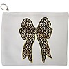 Portfard Cosmetice tip Plic, model Leopard Bow, 23x18 cm, Alb, BEKZ® 13 Portfard Cosmetice tip Plic model Leopard Bow 23x18 cm Alb BEKZ®