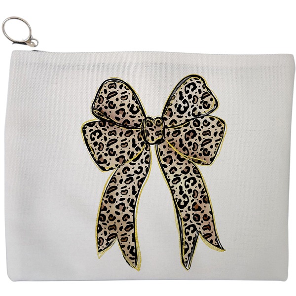 Portfard Cosmetice tip Plic, model Leopard Bow, 23x18 cm, Alb, BEKZ® 9 Portfard Cosmetice tip Plic model Leopard Bow 23x18 cm Alb BEKZ®