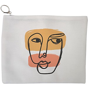 Portfard Cosmetice tip Plic, model Lines Art, 23x18 cm, Alb, BEKZ®