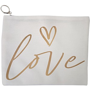 Portfard Cosmetice tip Plic, model Love, 23x18 cm, Alb, BEKZ®