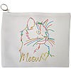 Portfard Cosmetice tip Plic, model Meow, 23x18 cm, Alb, BEKZ® 13 Portfard Cosmetice tip Plic model Meow 23x18 cm Alb BEKZ®