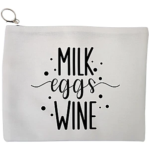 Portfard Cosmetice tip Plic, model Milk eggs wine, 23x18 cm, Alb, BEKZ®