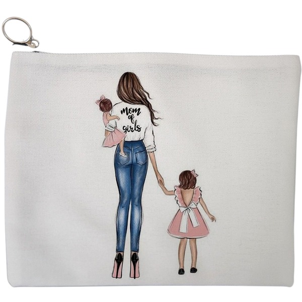 Portfard Cosmetice tip Plic, model Mom of Girls, 23x18 cm, Alb, BEKZ® 9 Portfard Cosmetice tip Plic model Mom of Girls 23x18 cm Alb BEKZ®