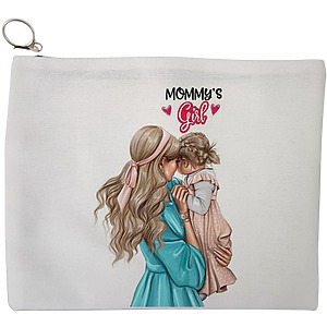 Portfard Cosmetice tip Plic, model Mommy’s Girl, 23x18 cm, Alb, BEKZ®