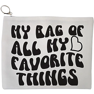 Portfard Cosmetice tip Plic, model My bag of all my favorite things, 23x18 cm, Alb, BEKZ®