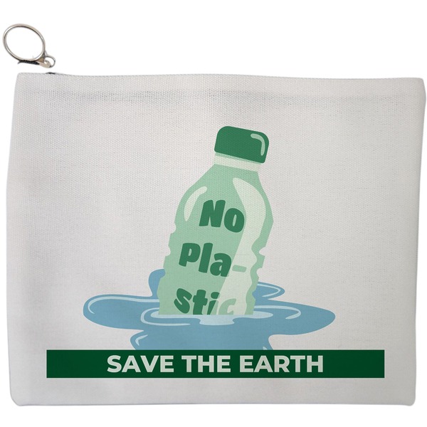 Portfard Cosmetice tip Plic, model No plastic – Save the earth, 23x18 cm, Alb, BEKZ® 9 Portfard Cosmetice tip Plic model No plastic – Save the earth 23x18 cm Alb BEKZ®