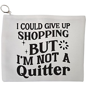 Portfard Cosmetice tip Plic, model Not a quitter, 23x18 cm, Alb, BEKZ®